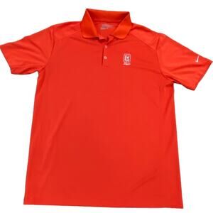 NIKE GOLF Tour Performance Size Large L Mens Orange Breathable Polo Shirt TPC